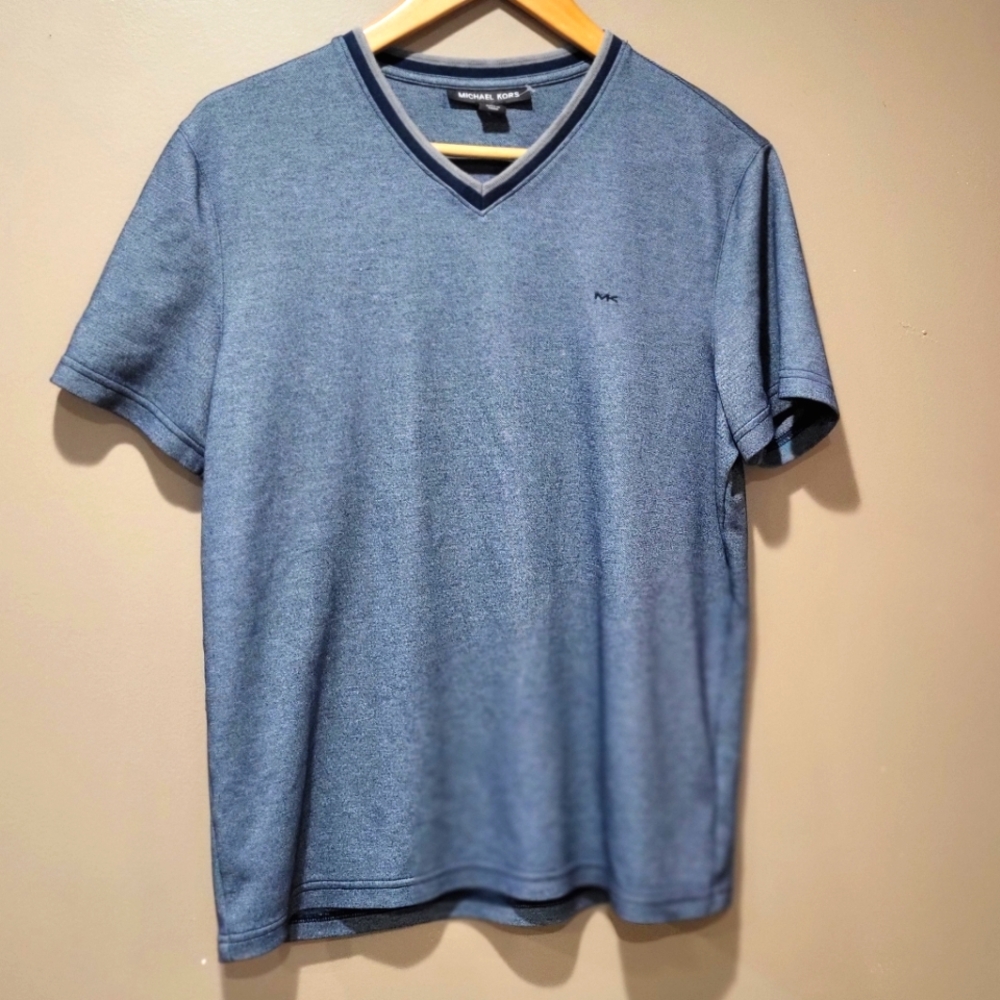 Michael Kors Blue Vneck Shirt sz M *3/$30 Sale*
